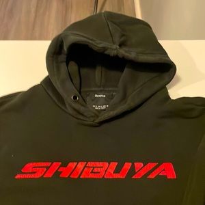 Black Bershka Hoodie Shibuya logo
